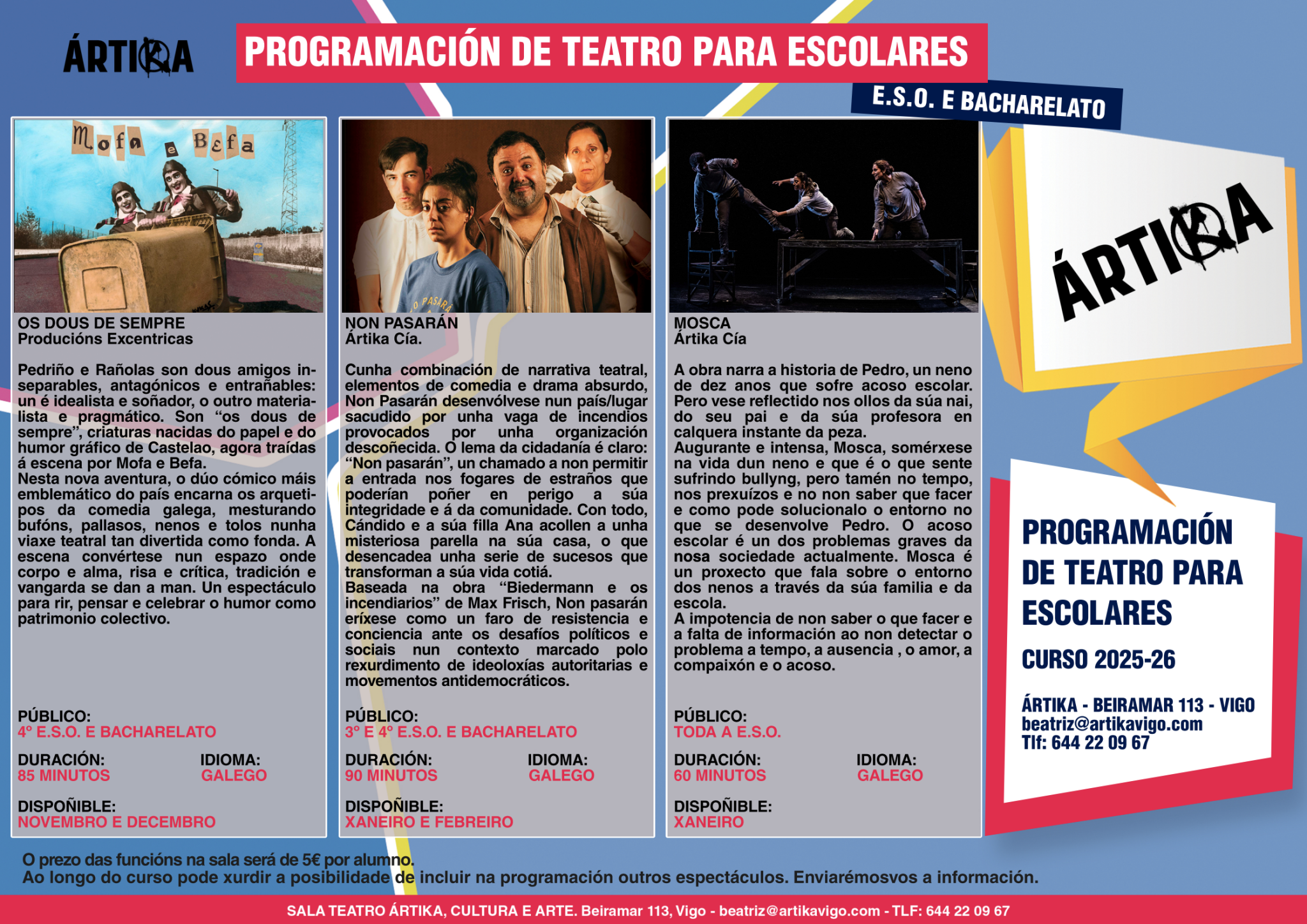 Programación Escolar 2025-2026 Ártika Vigo